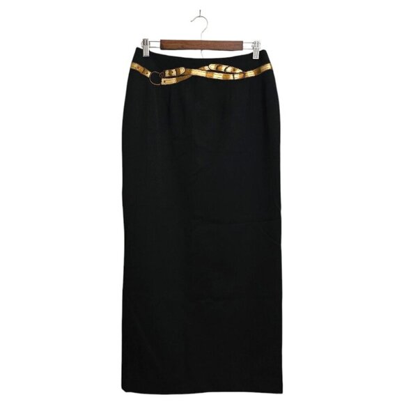 Privata NWT Embroidered Wool Maxi Skirt Sz 10 - Picture 1 of 9
